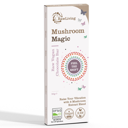 Raw Living Raw Chocolate Bar with 8 Mushroom Extracts