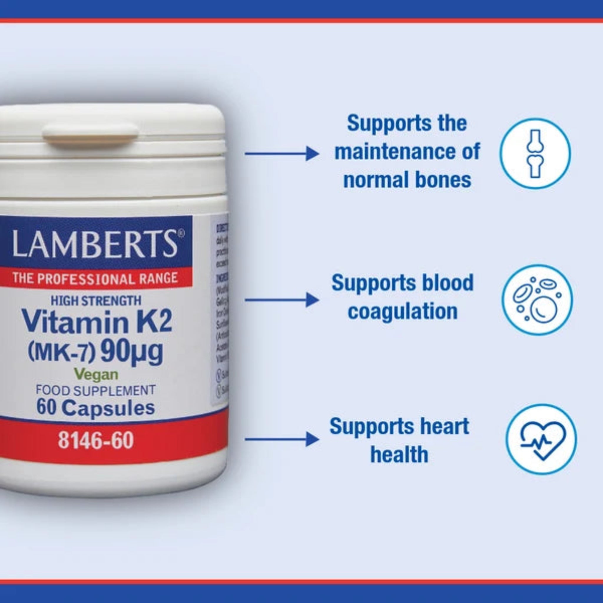 Lamberts Vitamin K2 (90ug) 60 capsules