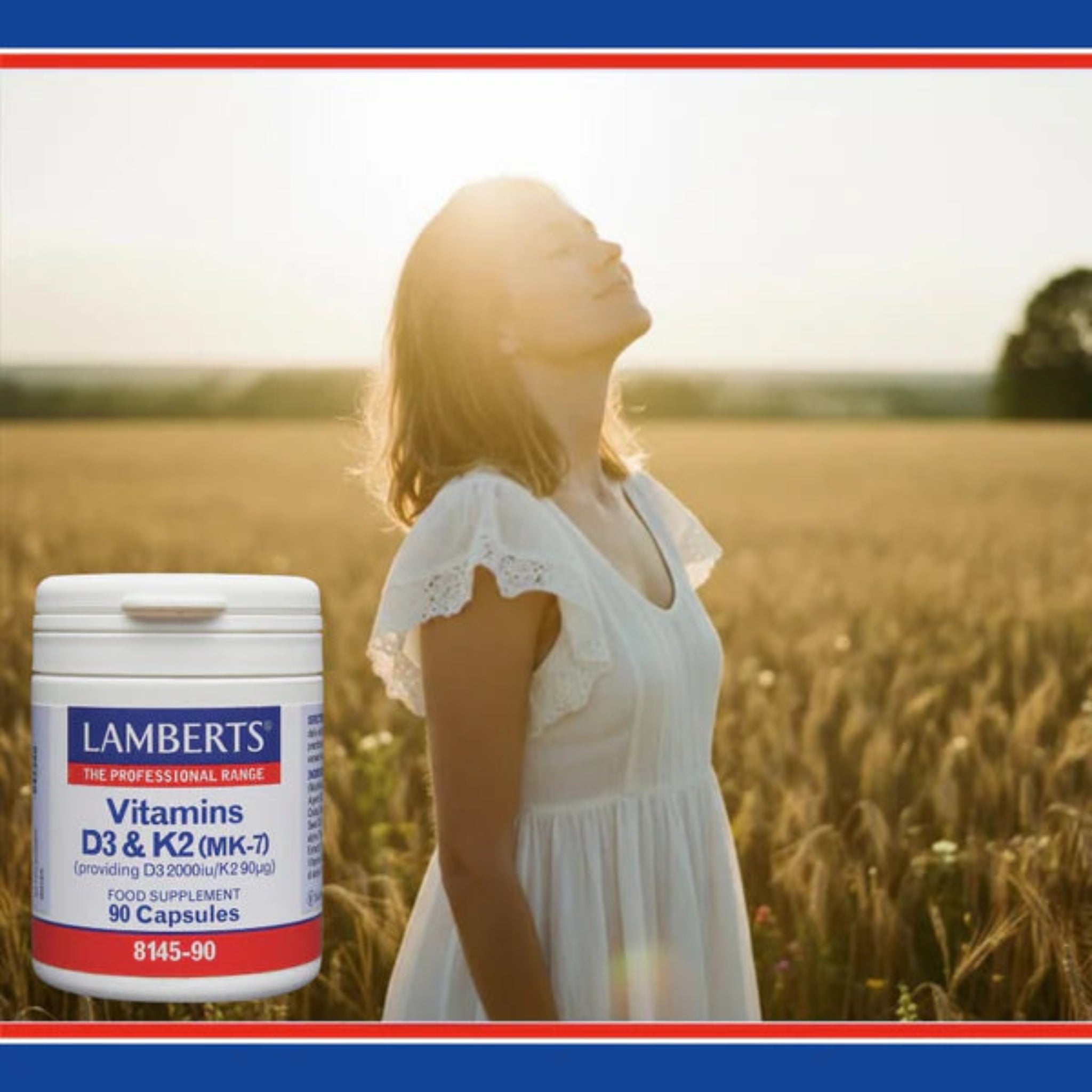 Lamberts Vitamins D3 (2000iu) and K2 (90ug) 90 capsules