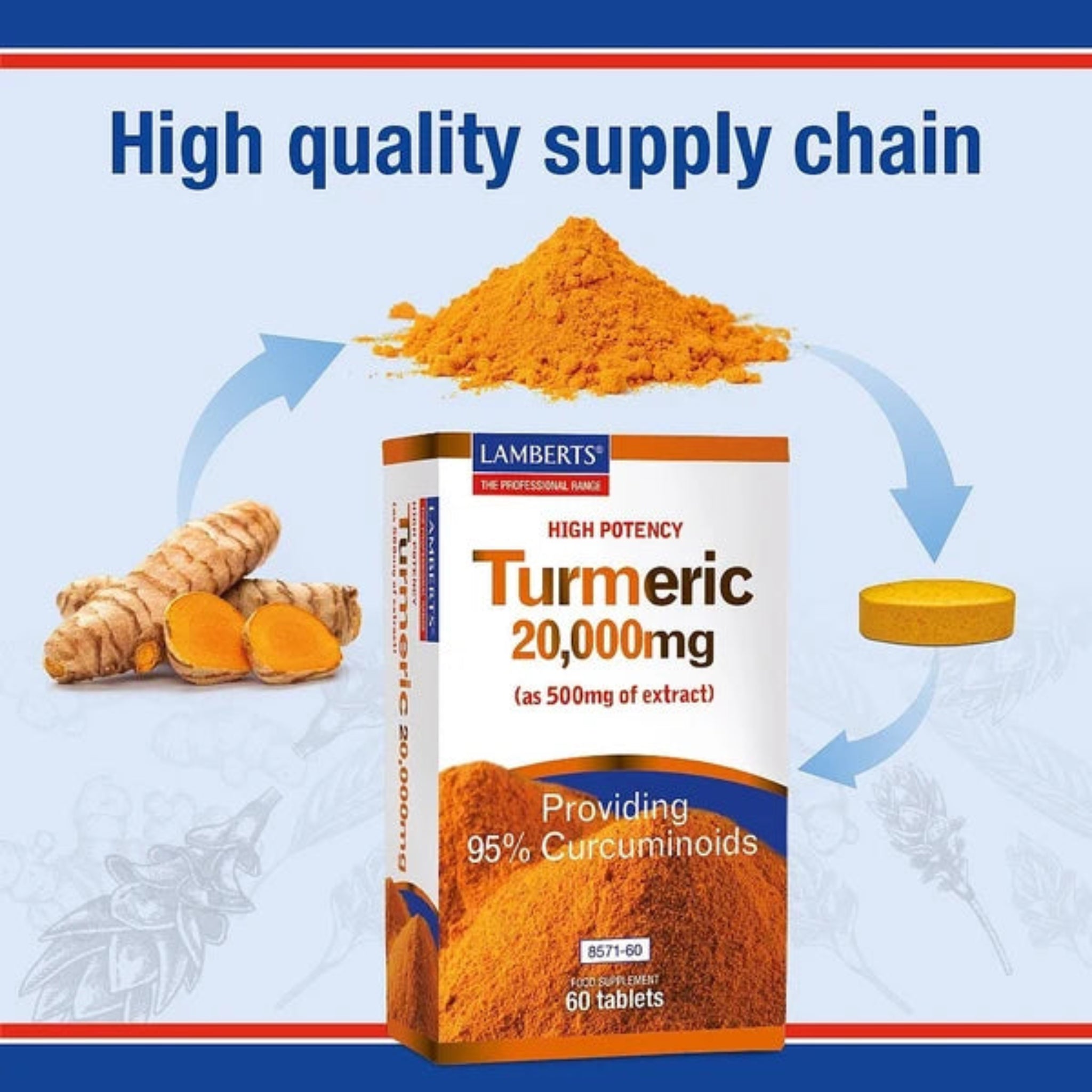 Lamberts High Potency Turmeric 20,000mg 60 tablets