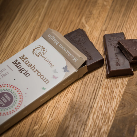 Raw Living Raw Chocolate Bar with 8 Mushroom Extracts
