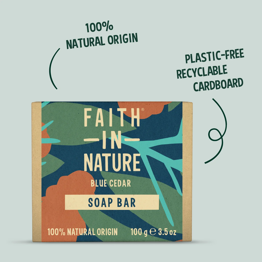 Faith In Nature Blue Cedar Soap Bar