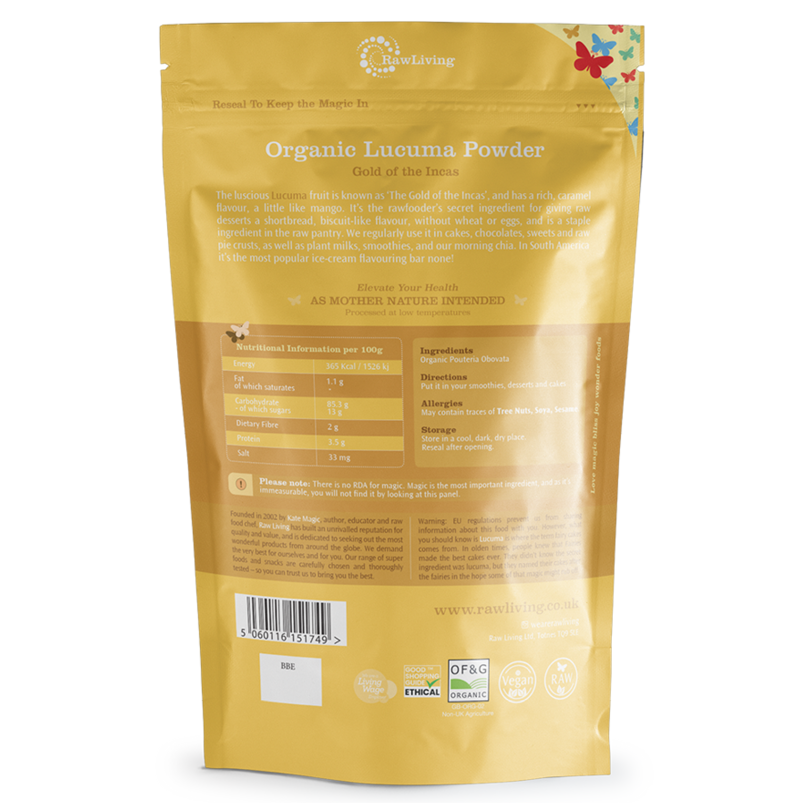 Raw Living Organic Lucuma Powder