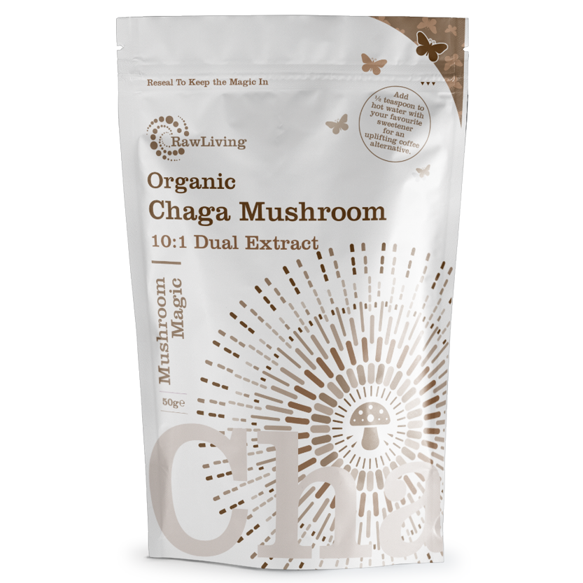 Raw Living 10:1 Organic Chaga Dual Extract Powder