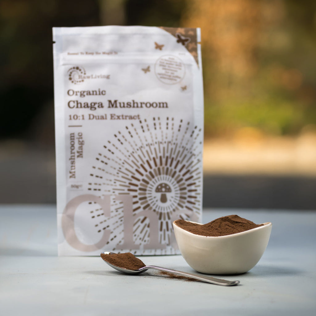 Raw Living 10:1 Organic Chaga Dual Extract Powder