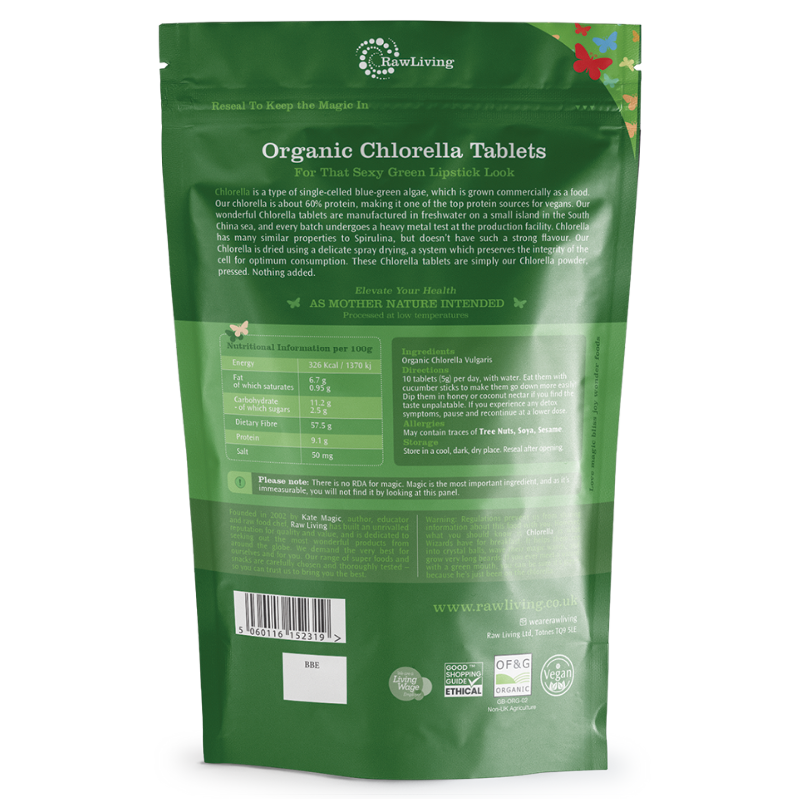 Raw Living Chlorella Tablets