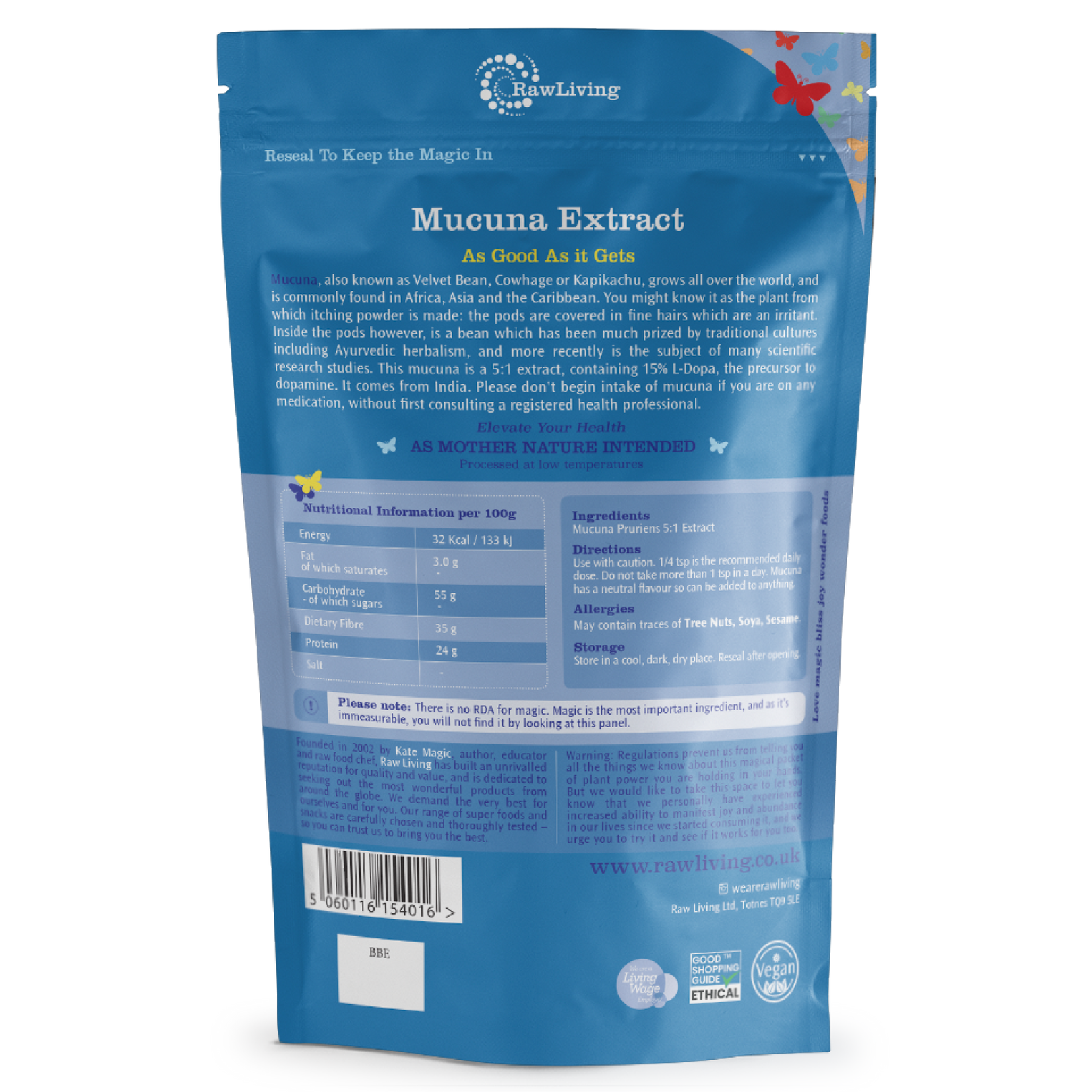 Raw Living Mucuna Puriens 5:1 Extract Powder