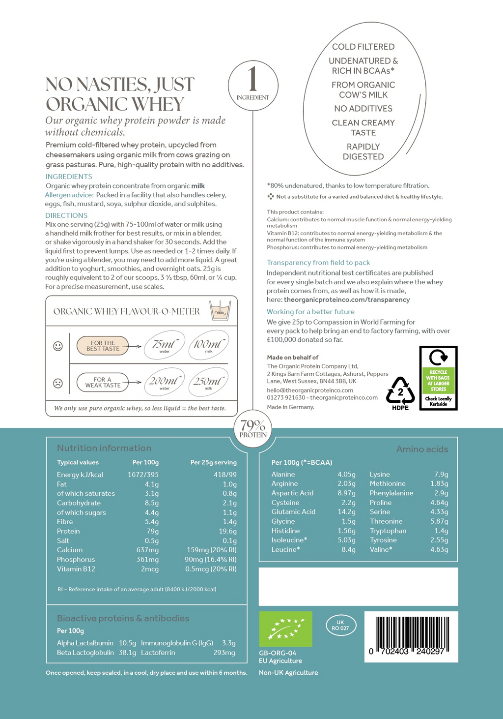 The Organic Protein Co. - Unflavoured