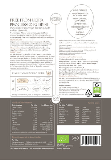 The Organic Protein Co. - Cacao & Maca Whey Protein