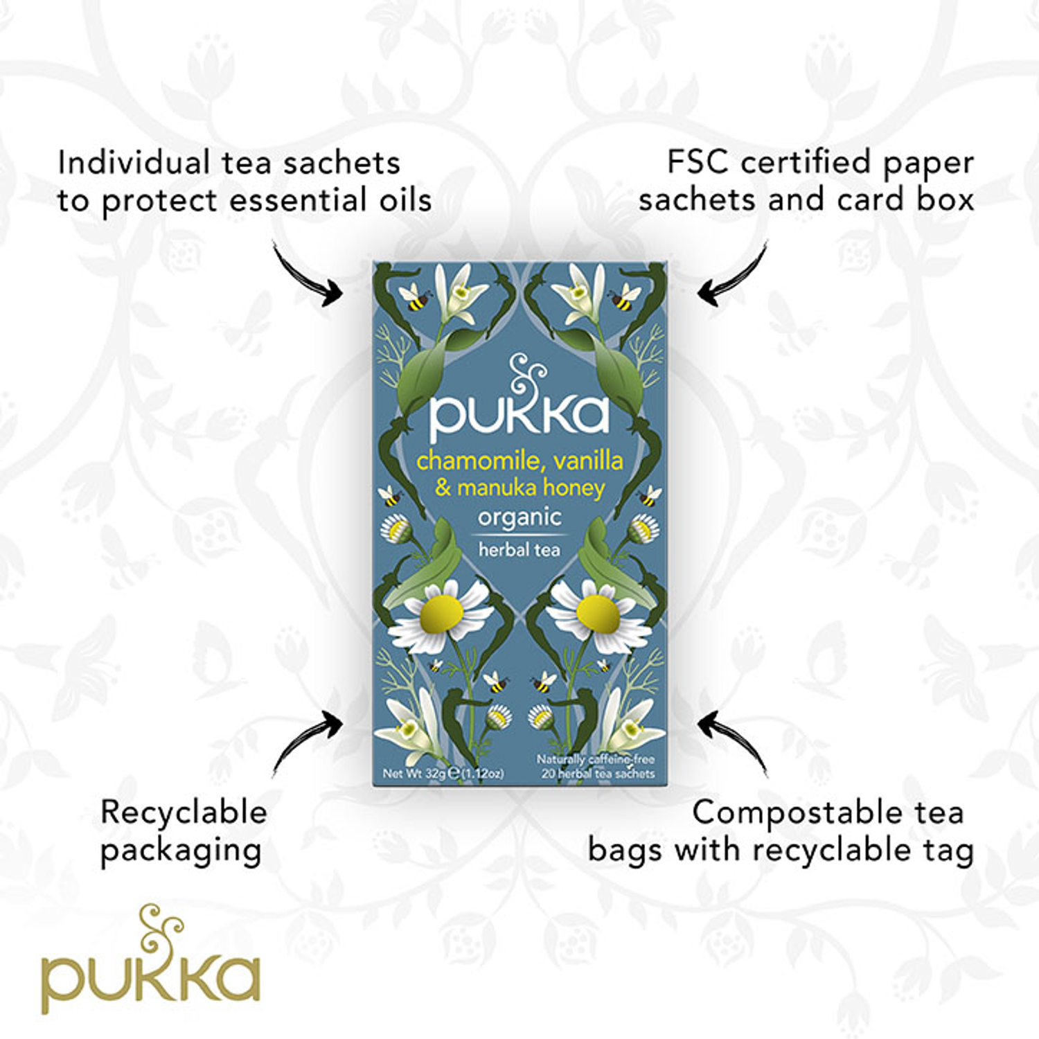 Pukka Herbs - Chamomile, Vanilla & Manuka Honey Tea