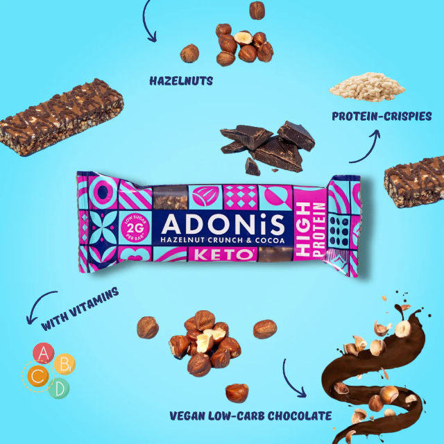 Adonis Hazelnut Crunch Keto High Protein Bar