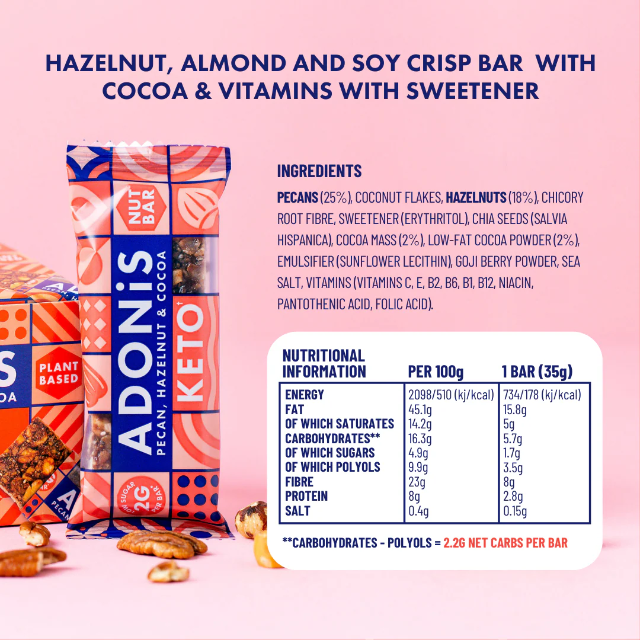 Adonis Pecan + Hazelnut Keto Bars