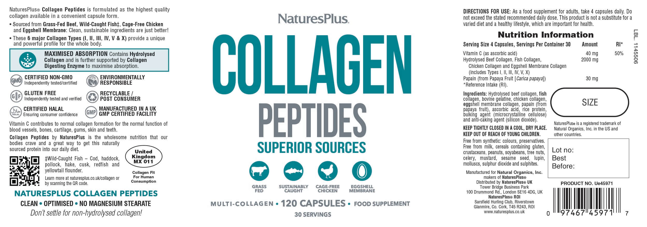 Nature’s Plus Collagen Peptides Capsules