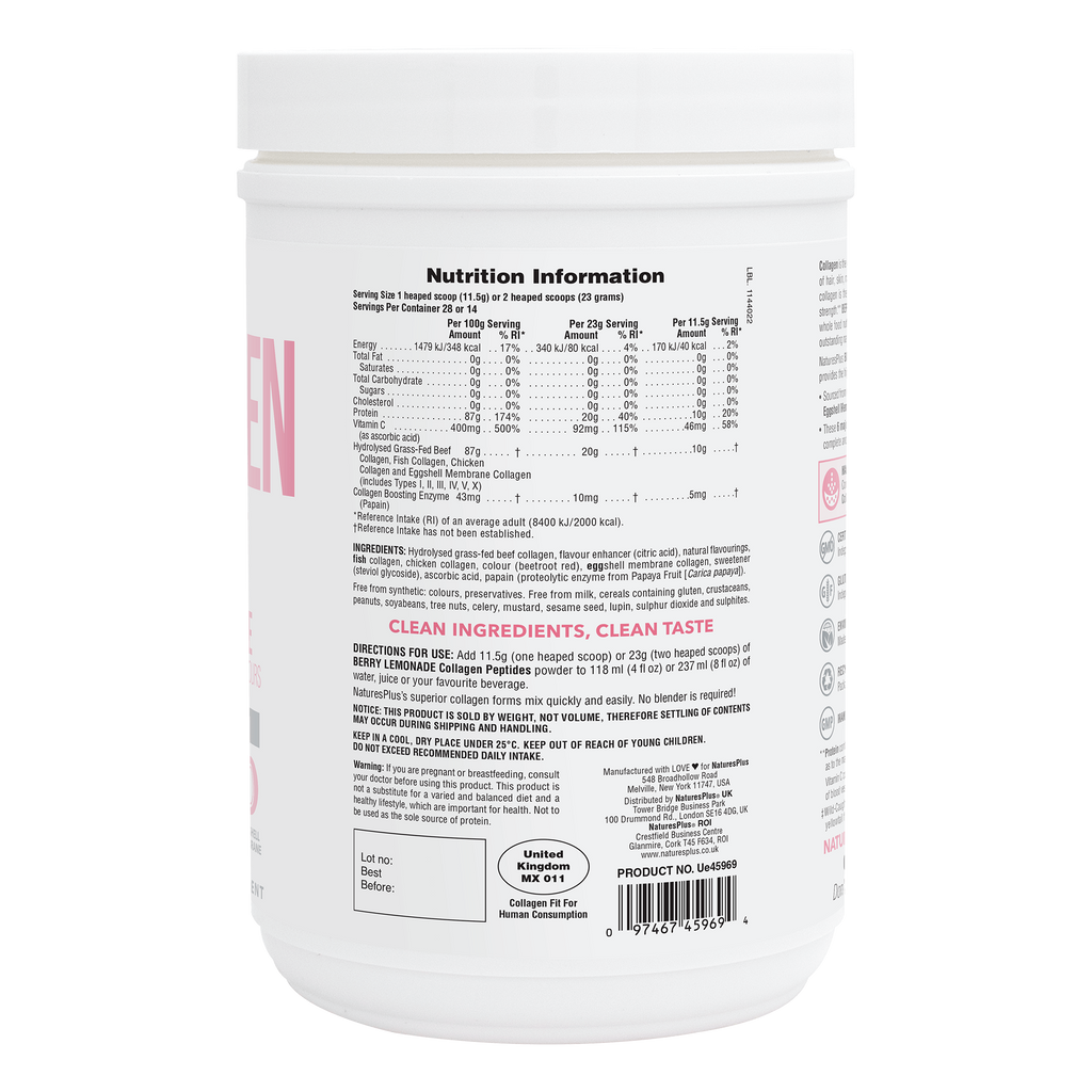 Nature’s Plus Collagen Peptides Berry Lemonade