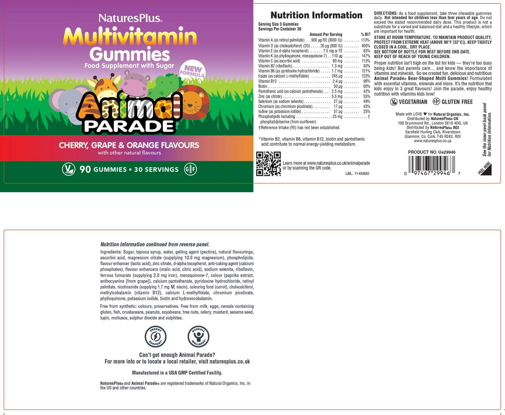 Nature’s Plus Animal Parade Children’s Multi-Vitamin Gummies