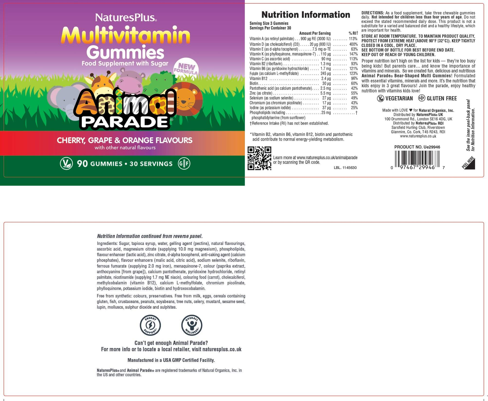 Nature’s Plus Animal Parade Children’s Multi-Vitamin Gummies