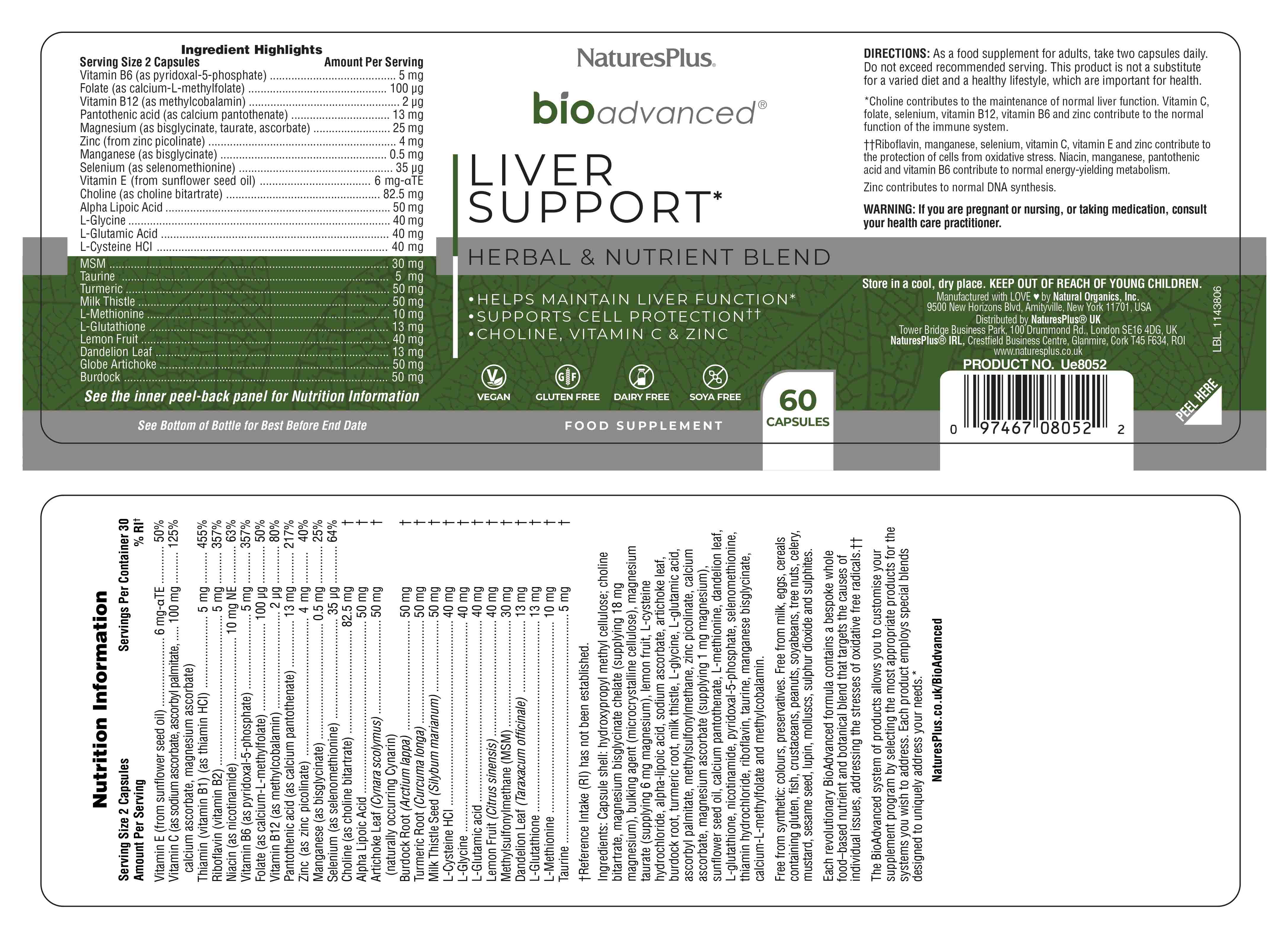Nature’s Plus BioAdvanced Liver Support