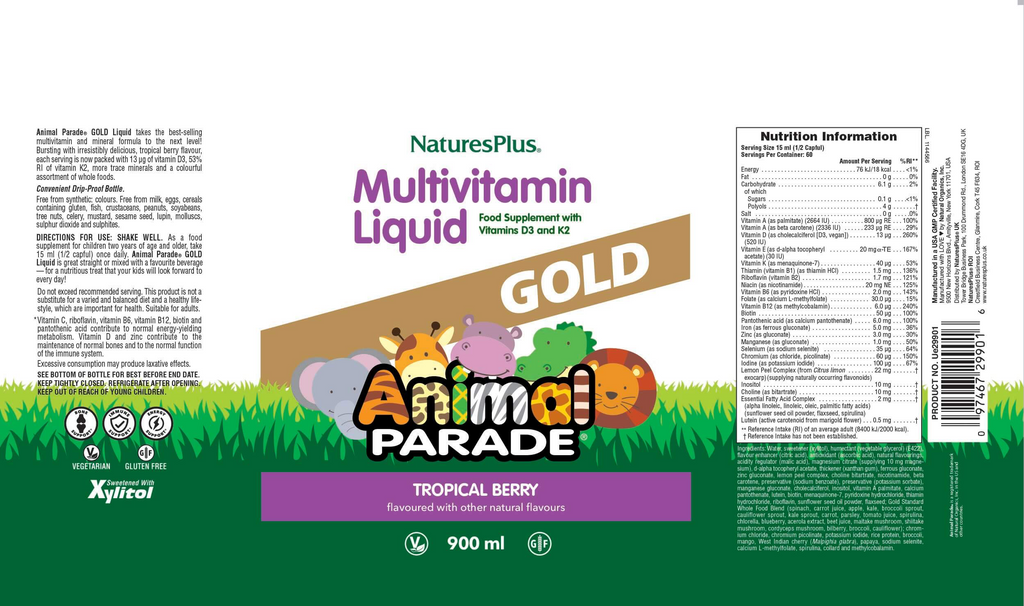 Nature’s Plus Animal Parade Gold Liquid Multi-Vitamin