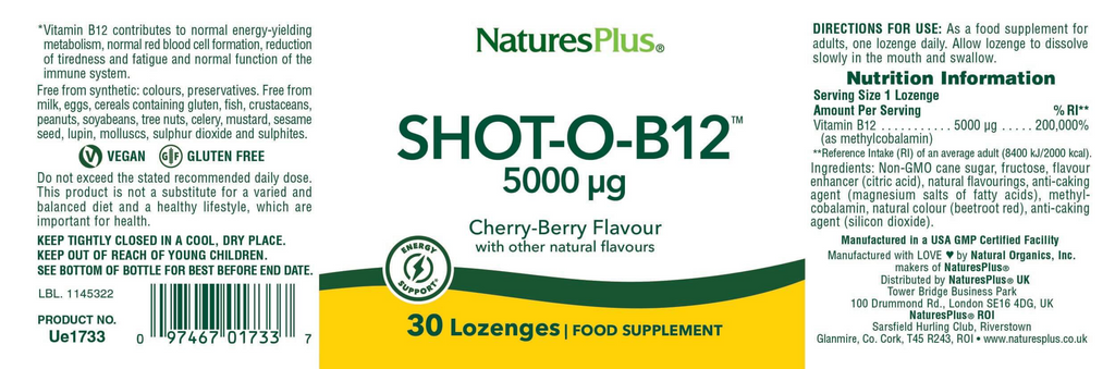 Nature’s Plus Shot-O-B12 Lozenges