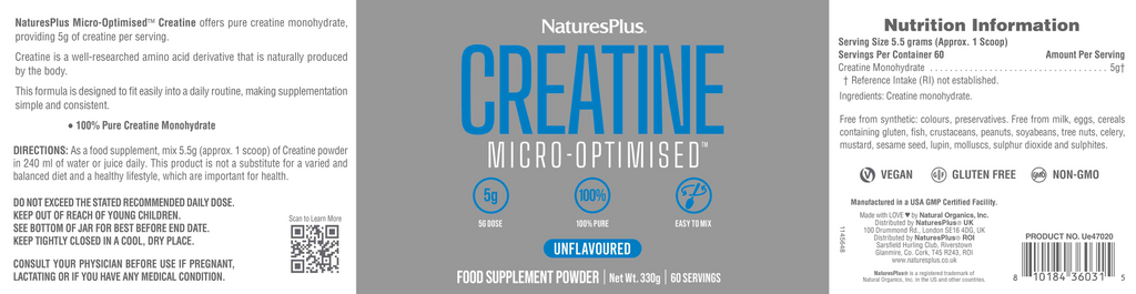 Nature’s Plus Creatine Micro-Optimized Powder