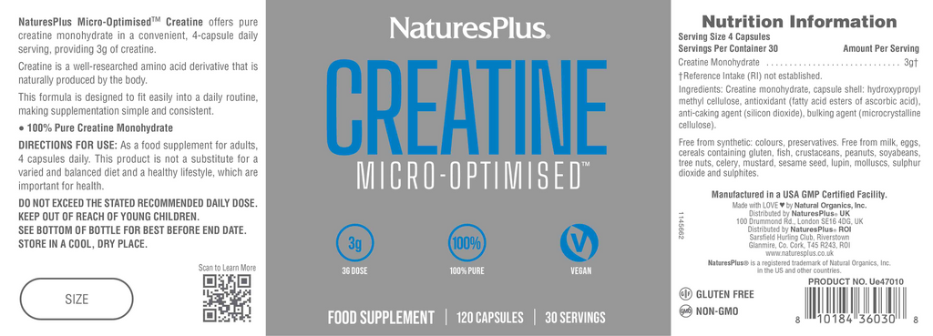 Nature’s Plus Creatine Micro-Optimized Capsules