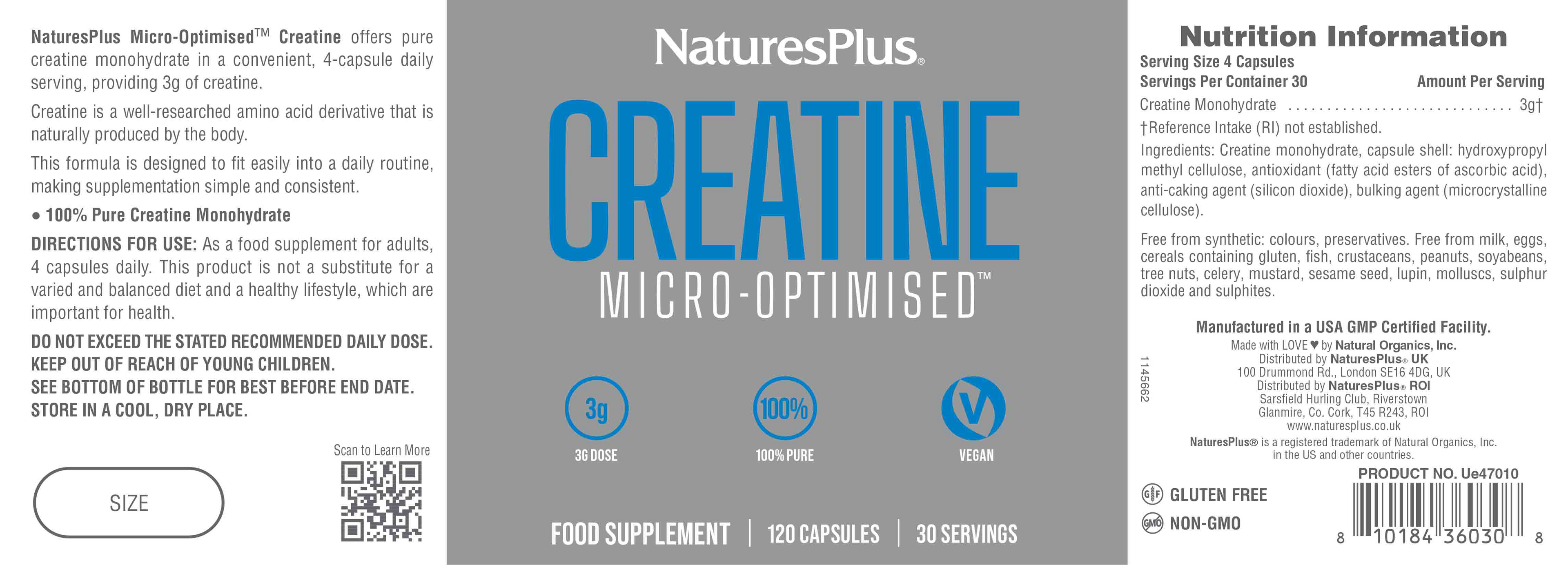 Nature’s Plus Creatine Micro-Optimized Capsules