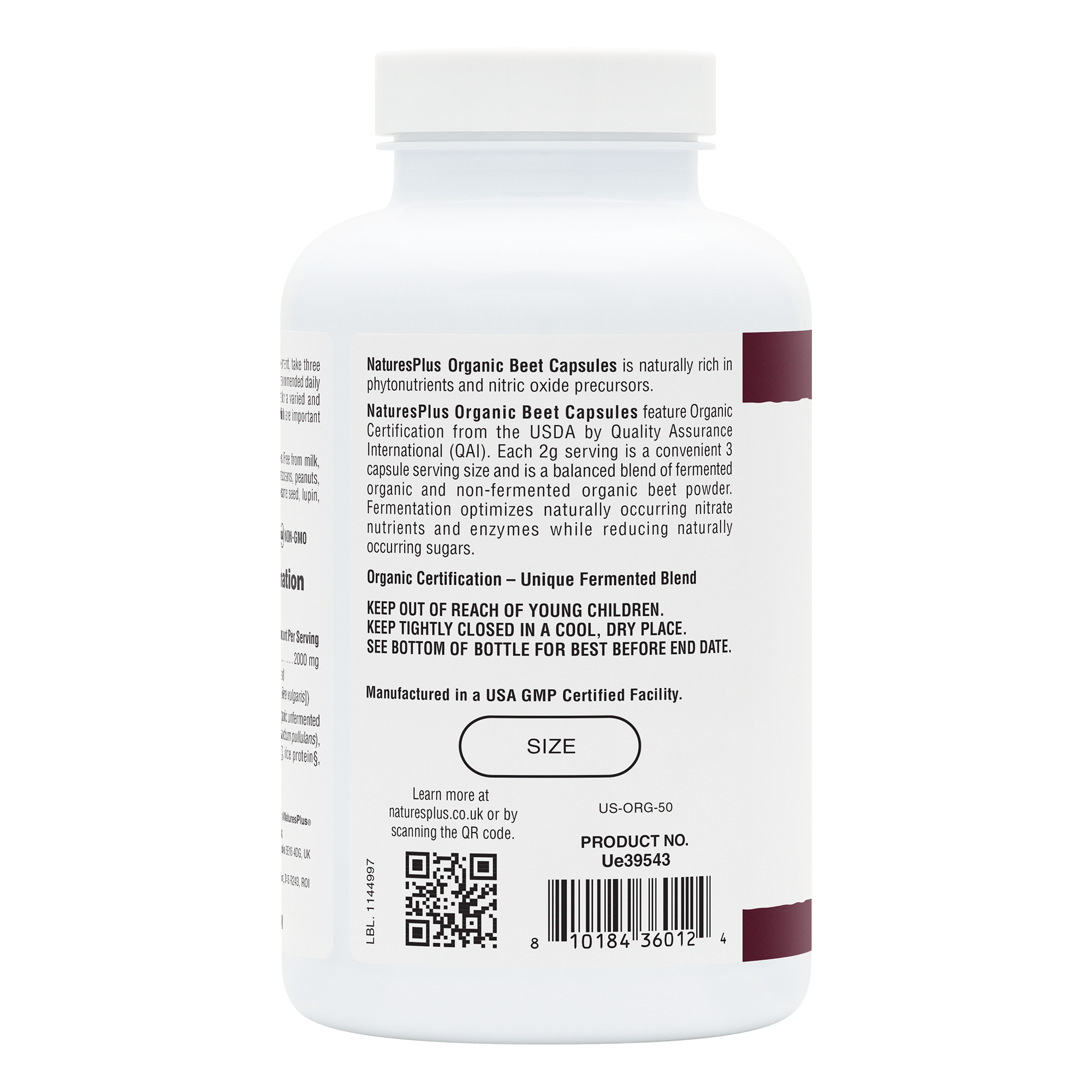 Nature’s Plus Organic Beet Capsules