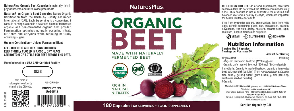 Nature’s Plus Organic Beet Capsules