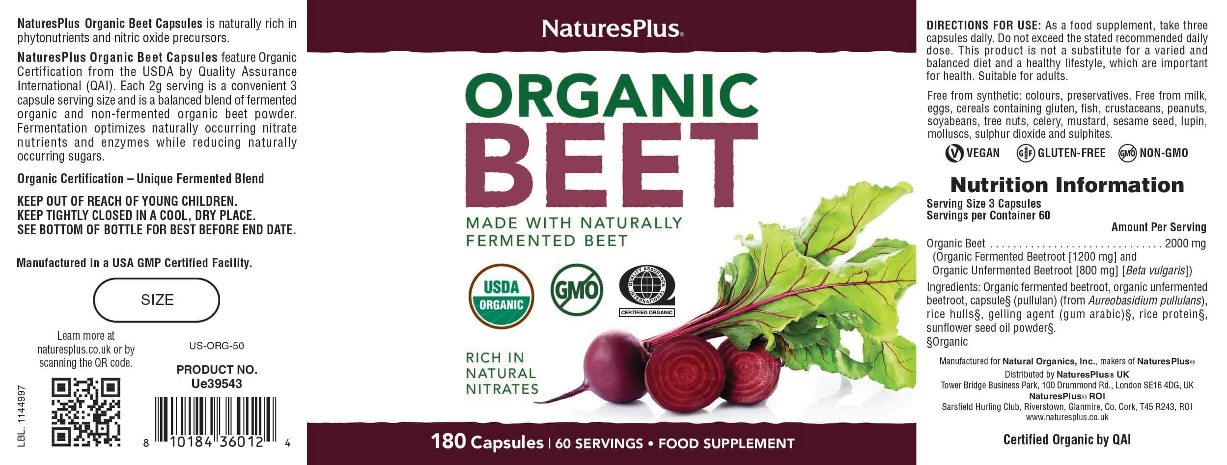 Nature’s Plus Organic Beet Capsules