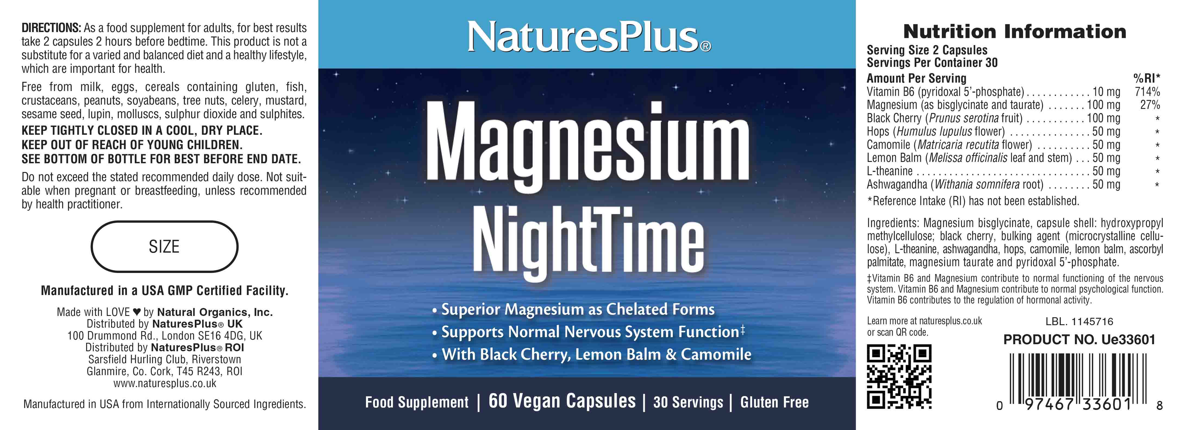 Nature’s Plus Magnesium NightTime Capsules