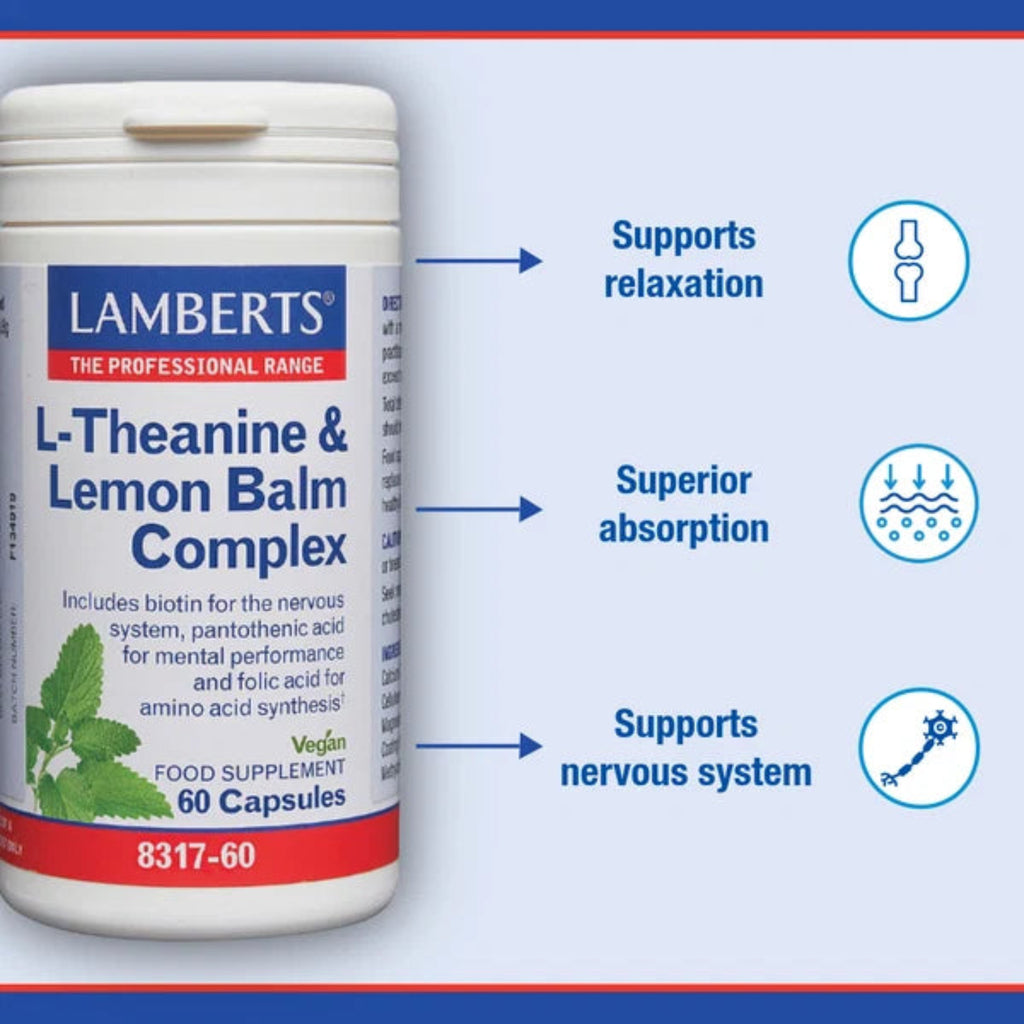 Lamberts L-Theanine and Lemon Balm Complex 60 Capsules